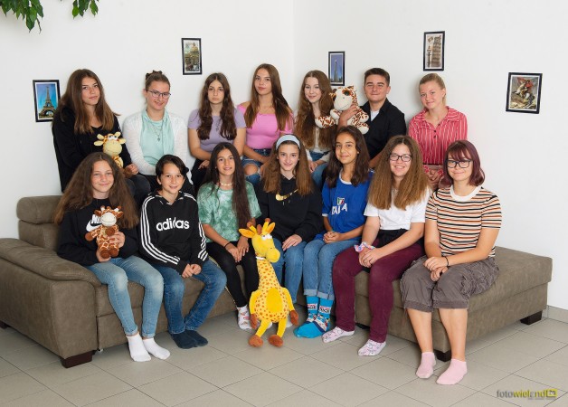 Gruppe mit Giraffen